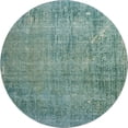 thumbnail image 2 of Addison Rugs Mayfield Premium Machine Washable Transitional Abstract Teal Round Rug, 8' X 8' Machine Washable Transitional Abstract Teal Oversized Sherpa Throw Blanket, 2 of 6