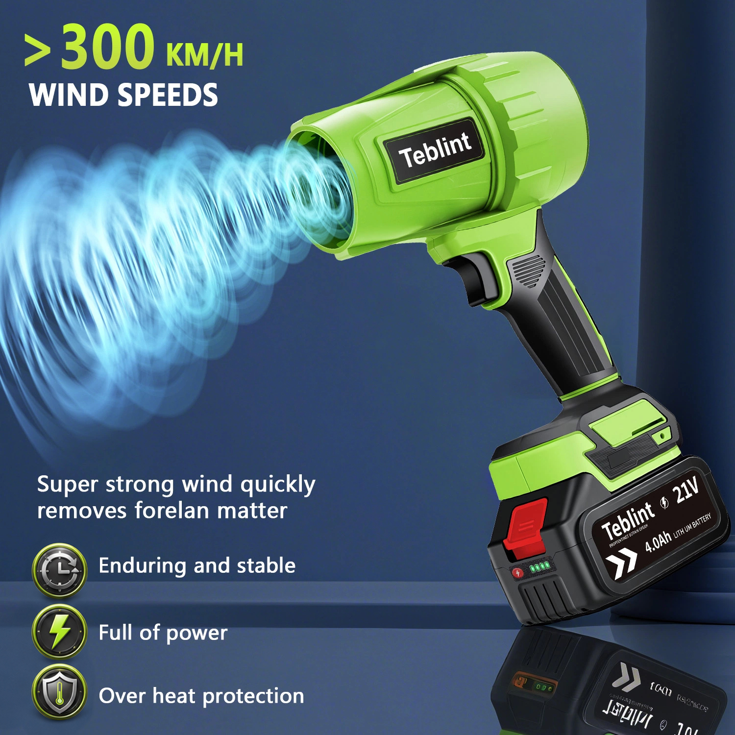 Teblint Cordless Leaf Blower 150 MPH with 2 Batteries photo 3