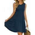 thumbnail image 3 of UVN Summer Tank Dresses for Women Crew Neck Flowy Midi Ladies Beach Dresses Casual Sleeveless Sundresses with Pockets, 3 of 9