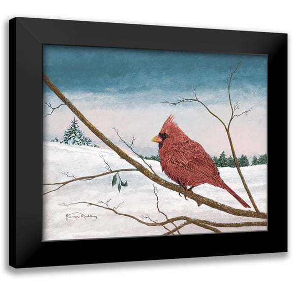 Redding, James 14x12 Black Modern Framed Museum Art Print Titled - Auburn Cardinal