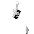 thumbnail image 2 of Delight Jewelry Silvertone Black Camera - Silvertone Clip on Charm with Clear Crystal Drop, 2 of 5