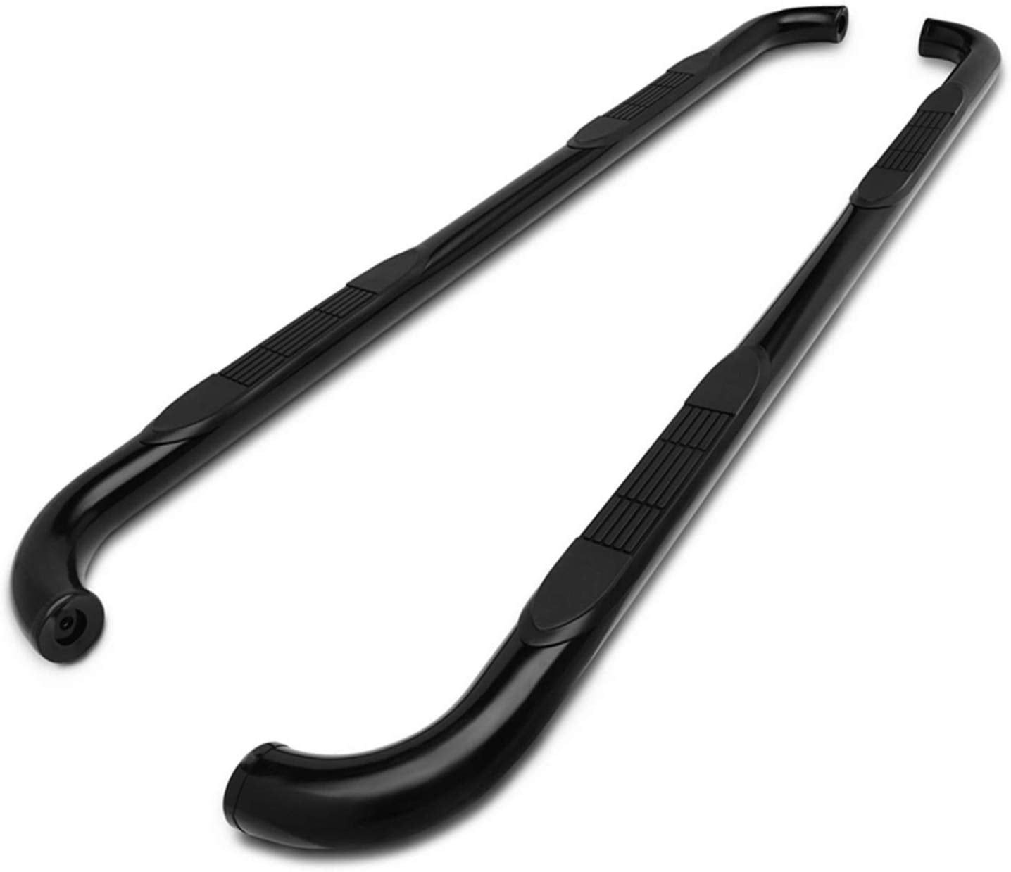 2PCS BLACK 4" CURVED OVAL STEP NERF BAR RUNNING BOARDS FOR 15-18 F150/SUPER DUTY
