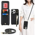 thumbnail image 3 of Crossbody Phone Cases for iPhone 13 Pro with Card Holder for Women,iPhone 13 Pro Case Wallet with Lanyard Strap,PU Leather Magnetic Clasp [360° Rotatable Ring Holder Kickstand],(Brown), 3 of 9