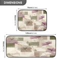 thumbnail image 3 of 2-Piece Kitchen Rugs Set Non-Slip Mats Carpet Floor for Kitchen, Bathroom (19.7"x27.6" & 19.7"x47.2") Squares and Ginkgo Leaves Pattern, 3 of 7