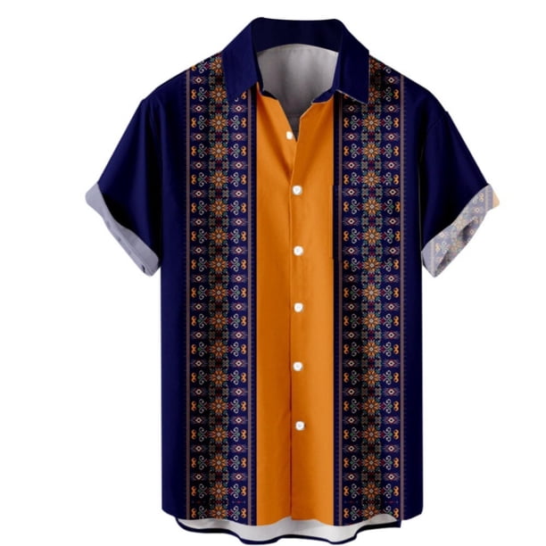 Camisas s Para Hombre Manga Corta Camisa de manga corta con estampado digital 3d de ocio de tendencia de moda de playa de turismo de vacaciones de verano para hombres (Purple, 3XL)