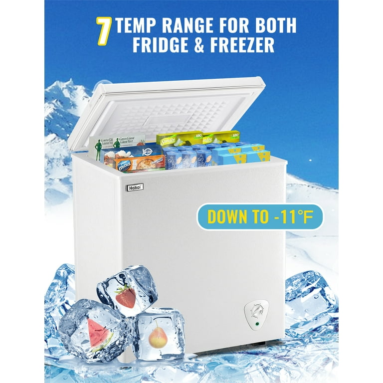 WANAI 3.5 Cubic Feet Chest Freezer Small Deep Freezers with 7 Gears Temp  Control Office Dorm Kitchen Black Model BCBD63 