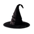 thumbnail image 2 of Witches Hat for Women Shapeable Colorful Velvet Wide Brim Pointed Halloween Black One Size by Fnhpitd, 2 of 6