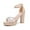 Apricot, variant on kkdom Women High Heels Sandals Rhinestone Platform Pump Sandals Gold Size 5.5