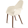 thumbnail image 4 of 2xhome Mid Century Modern Upholstered Fabric Organic Accent Living Room Dining Arm Chair with Natural Wooden Legs, Set of 1, 1 piece, Off White Cream, 4 of 6