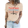 thumbnail image 4 of ABPHQTO Camiseta caqui con estampado gráfico de hockey para mujer, 4 of 5