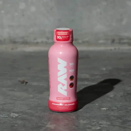 Raw Nutrition Ready-To-Drink Protein Shake, Strawberry Milkshake, 12 fl oz, 12 Pack