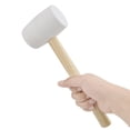 thumbnail image 3 of Gunpla 8 oz Rubber Mallet Anti-Slip Wooden Handle White Rubber Double Head Soft Rubber Hammer for Camping, Tile Setting and DIY, 3 of 6