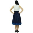 thumbnail image 3 of Bimba High Waist Denim Skirt Smocked Waist A-line Skirts with Washed Effect, 3 of 9