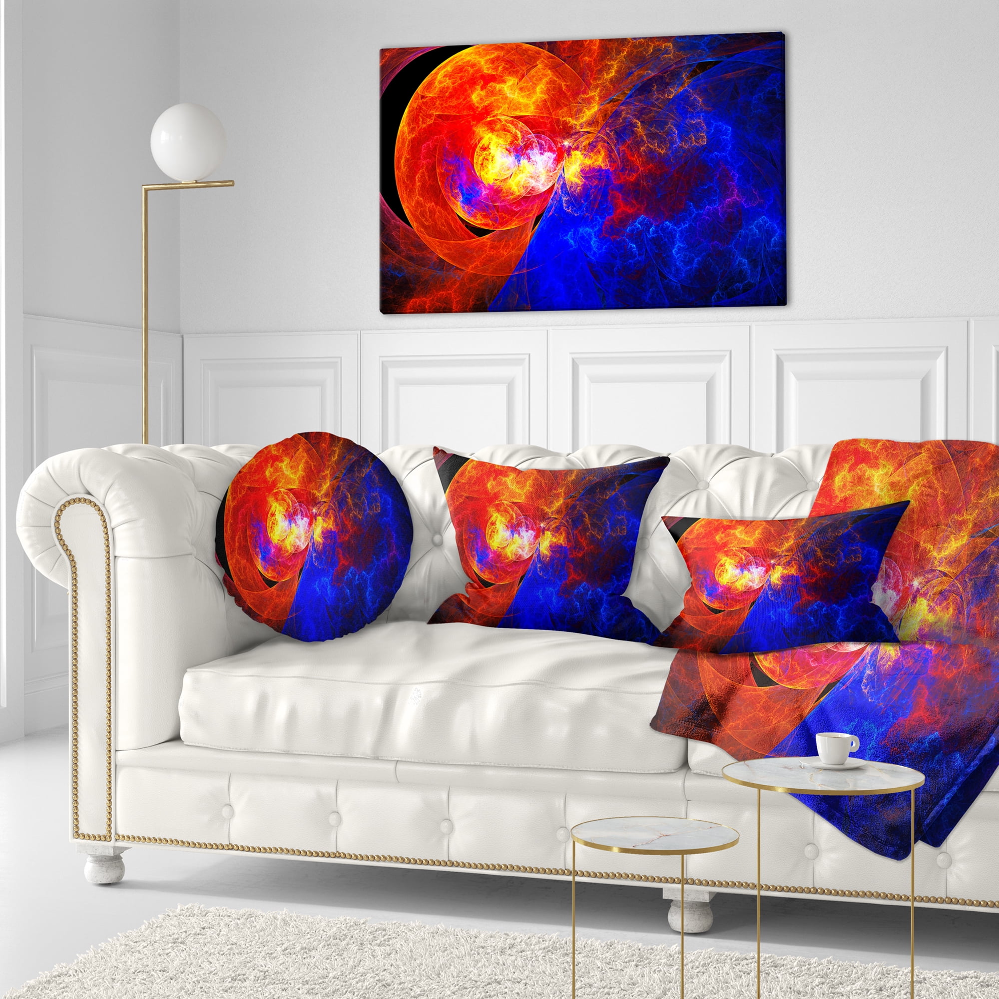 Designart Sunrise on a Distant Planet - Abstract Throw Pillow - 12x20
