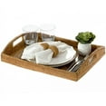 thumbnail image 2 of Kouboo La Jolla Rectangular Rattan Serving Tray with Handles, Decorative Serving Tray for Breakfast, Drinks, Snack, Honey Brown, 2 of 5