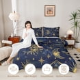 thumbnail image 4 of Homewish Cosmos Sun Moon Queen Comforter Set, Galaxy Star Cloud Comforter Sets Queen, Navy Blue Reversible 3 Pieces, 1 Comforter and 2 Pillowcases, 4 of 6
