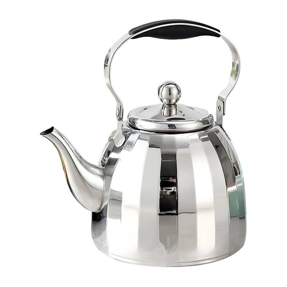 jicheng Stainless Steel Teapot 2 L with Handle with Infuser for Kitchen Home Camping silver