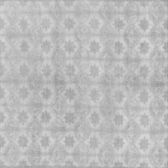 Ahgly Company Indoor Square Abstract Gray Modern Area Rugs, 8' Square