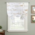 thumbnail image 2 of White Wooden Plank Balloon Curtains 63 Inch Length for Living Room/Bedroom, Country Vintage Farmhouse Wood Grain Rod Pocket Privacy Door Curtains Decorative Tie Up Shade for Window 52"x63", 2 of 8