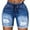 Dark Blue, variant on vigerkar Women Jean Shorts Stretchy High Waisted Frayed Raw Hem Denim Shorts Dark Blue, M