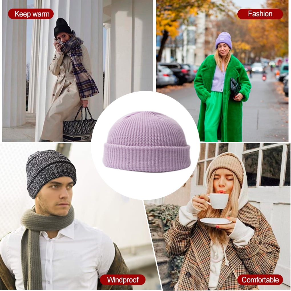 VONKY Winter Knitted Yarn Hat DIY Unisex Fashion Outdoor Short