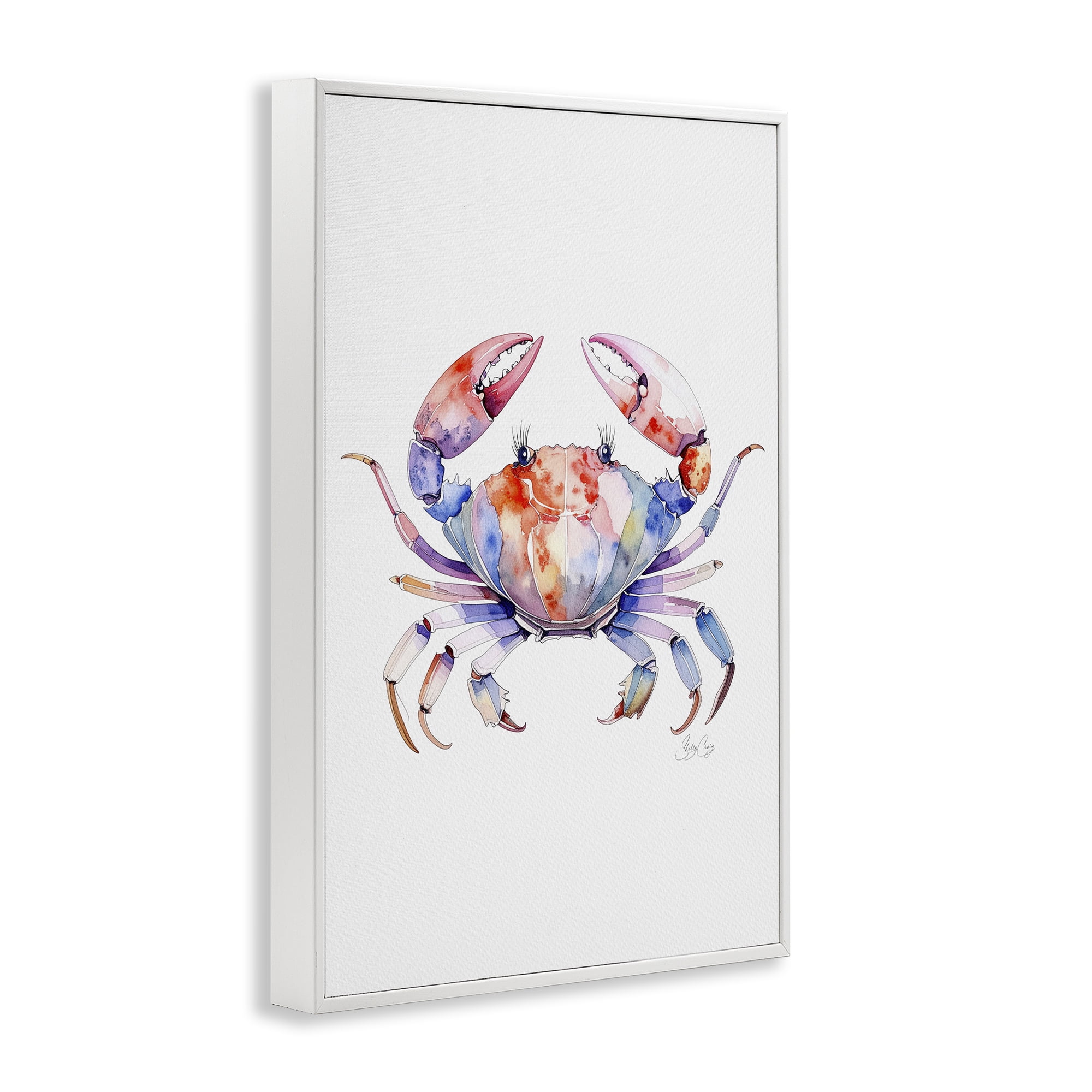 Stupell Industries Tide Dancer Crab White Framed Giclee Art, design by Shelly Craig