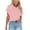 Pink, variant on Bigersell Womens T-shirts Women's Short Sleeve Solid Color Lapel Casual Tops Pullover T-shirt Women Peplum Scoop Neck Short Sleeve Blouses and Tops Casual Style B6453,L