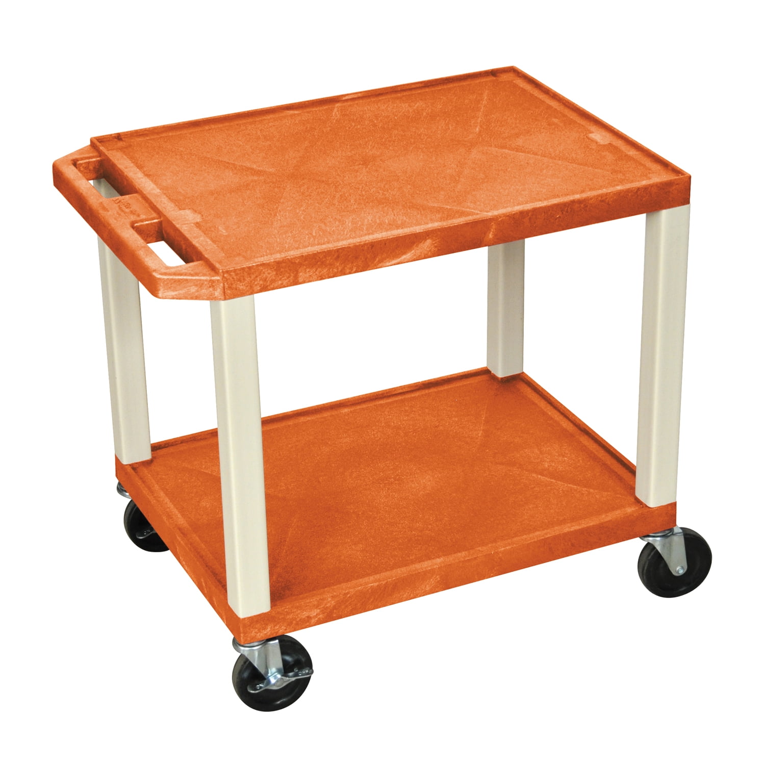 Luxor Audio Visual Equipment Storage Cart with 2 Shelves and Putty Legs