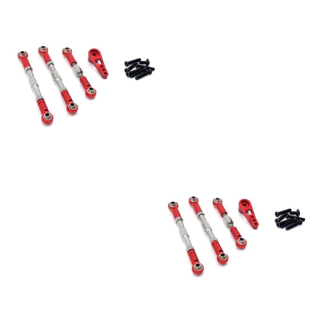Coches RC 1/12 Ounissouiy Barra de dirección Reemplazo kit piezas WLtoys 12401 12402 Rojo 2Conjunto