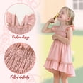 thumbnail image 4 of Vestido YOUNGER TREE para niñas pequeñas sin mangas con volantes, rosa 2-3T, 4 of 5
