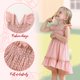 thumbnail image 4 of Vestido YOUNGER TREE para niñas pequeñas sin mangas con volantes, rosa 2-3T, 4 of 5