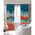 thumbnail image 3 of Abstract Mountains Blackout Curtains for Bedroom Living Room, Red Green Gradient Color Blocks Modern 63 In Long Thermal Insulated Room Darkening Drapes Grommet Window Treatments, 42 x 63 In, 3 of 9