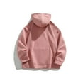 thumbnail image 3 of cocolona Mens Hoodie Vintage Solid Color Oversized Hooded Sweatshirts Fall Casual Long Sleeve Pullover Tops with Pocket Pink L, 3 of 4