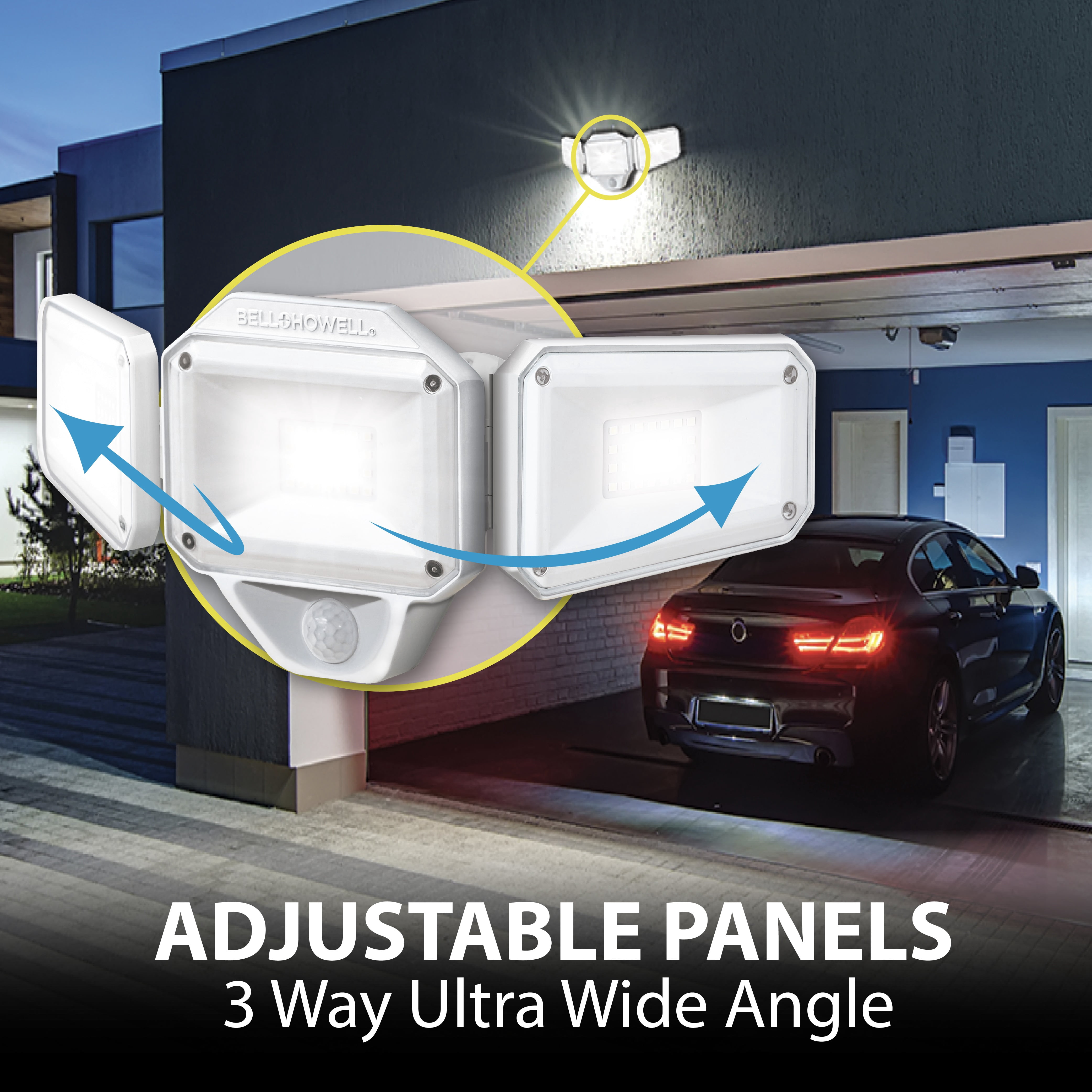 Bionic Floodlight Hardwired Motion Sensor Security Outdoor Floodlight with Time Control 2000 Lumens