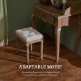 thumbnail image 3 of Vintage Ottoman Stool 47cm Upholstered Dressing & Vanity Stool Foot Rest Beige, 3 of 12