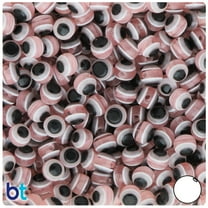 BeadTin Light Pink Transparent 8mm Round Evil Eye Resin Beads (120pcs)