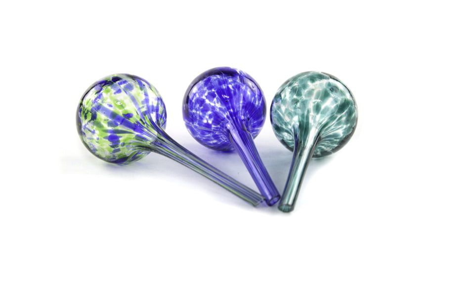 Aqua Globe Mini Decorative Hand-Blown Glass Small Plant Watering Bulb 3 Pack 