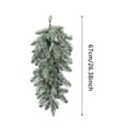 thumbnail image 3 of 26 Inch Artificial Christmas Snow Teardrop Swag, Snow Flocked Norfolk Pine Wreath for Xmas Door, Mantle and Fireplace Decor, Real Touch Indoor Outdoor Hanging, 3 of 6