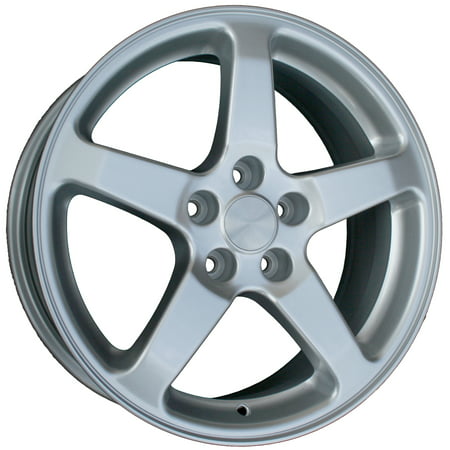 Aftermarket 2005-2009 Pontiac G6  17x7 Aluminum Alloy Wheel, Rim Sparkle Silver Full Face Painted -