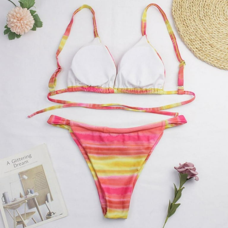 Wuffmeow Women Swimsuit Three pieces Mesh Bikini Set Triangle