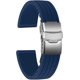 thumbnail image 1 of Correa de reloj de goma con cierre plegable de acero inoxidable unisex, 1 of 5