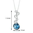 thumbnail image 3 of 6.64 ct Pear Shape London Blue Topaz and Diamond Pendant in 14K White Gold, 18", 3 of 4
