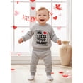 thumbnail image 6 of BemeyourBBs Toddler Baby Boy Girl Valentines Day Outfit Fall Winter Spring Clothes Striped Heart Letter Long Sleeve Sweatshirt and Pants 2 Piece Outfits Set, 6 of 9