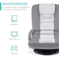 thumbnail image 4 of Songqin Swivel Gaming Chair 360 Degree Multipurpose Floor Chair Rocker for TV, Reading, Playing Video Games w/Lumbar Support, Armrest Handles, Adjustable Foldable Backrest - Gray/White, 4 of 14