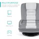 thumbnail image 4 of Songqin Swivel Gaming Chair 360 Degree Multipurpose Floor Chair Rocker for TV, Reading, Playing Video Games w/Lumbar Support, Armrest Handles, Adjustable Foldable Backrest - Gray/White, 4 of 14