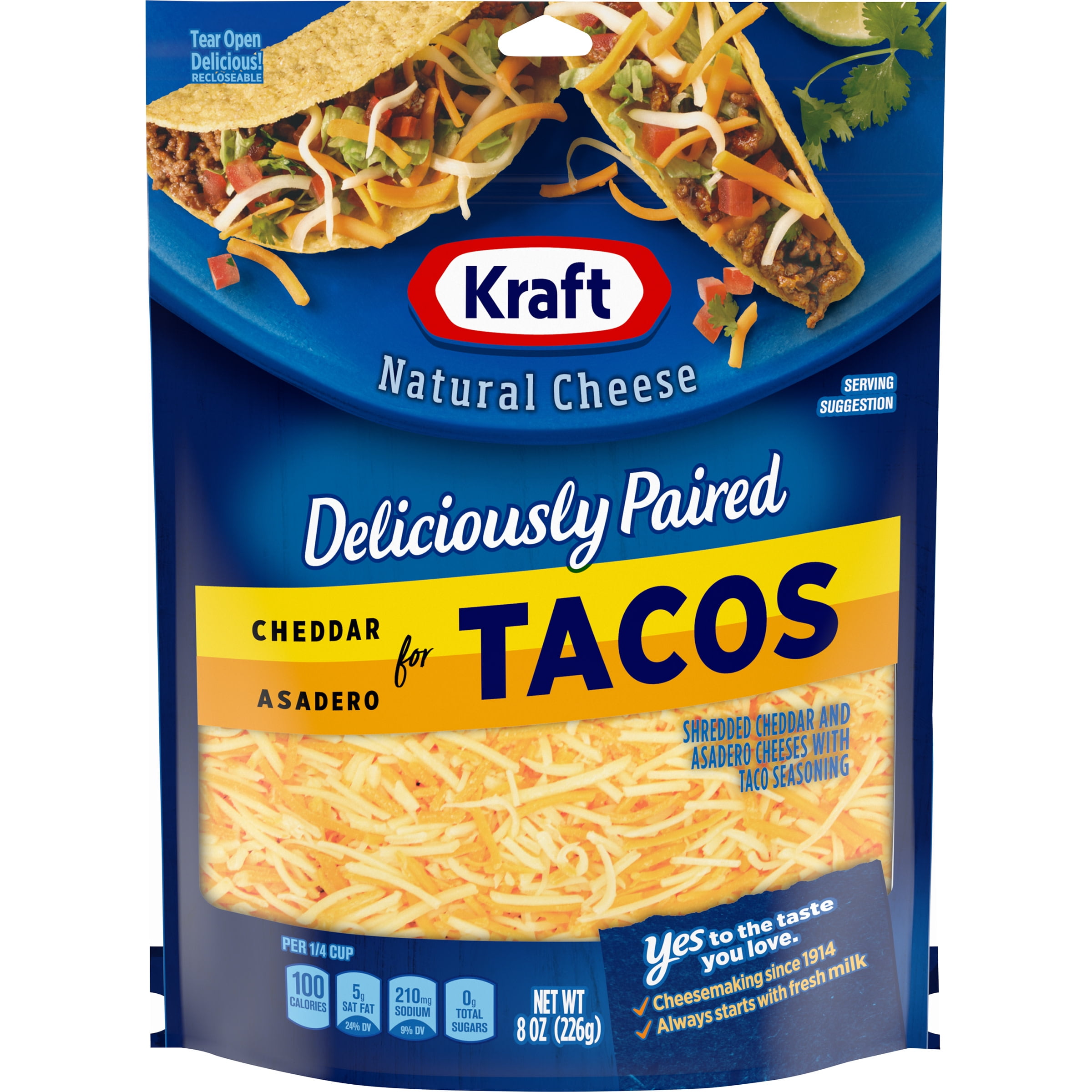 Kraft Deliciously Paired Cheddar & Asadero Shredded Cheese with Taco