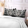 thumbnail image 6 of Coolnut White Tiger with Green Eyes Plush Pillow Case, Zippered Bed Pillow Pillowcases, Super Soft and Cozy Pillowcase Covers for Sleep Decor Giftsation - King Size 20x40in, 6 of 7