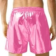thumbnail image 3 of Mens Sexy Metallic Shiny Shorts - Drawstring Pocket Short Pants - Workout Running Casual - Polyester - M-XXXXXL, 3 of 5