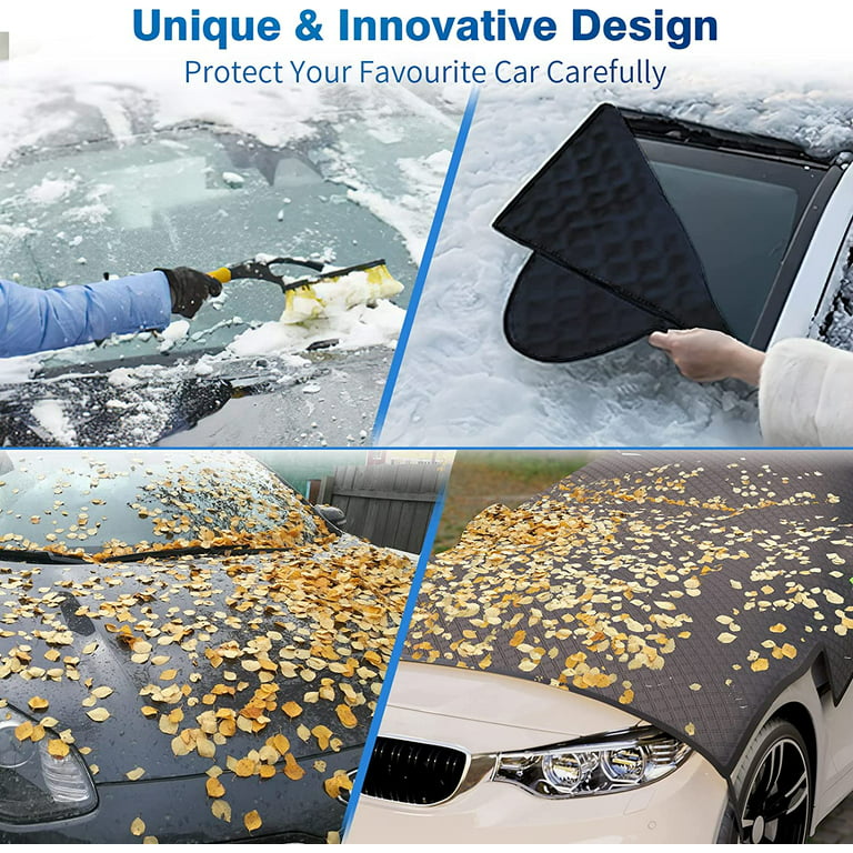 Uervoton Windshield Cover for Ice and Snow, Overall Upgrade Advanced  Materials Car Windshield Snow Cover for Rain, Ice and Frost, Car Hood Wiper