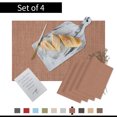 thumbnail image 1 of 4 PCS PVC Dining Table Placemats, Rectangle Vinyl Non-Slip Woven Placemat, Washable Heat-resistance Dinner Mat for Dining Kitchen Restaurant Table - Stain Resistant,, Bronze/18"×12", 1 of 6